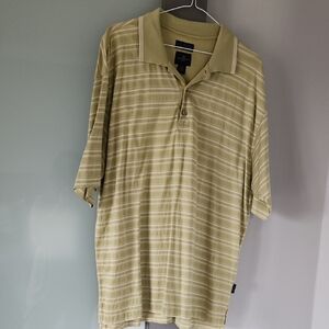 Dockers Men's Olive Striped Polo Shirt